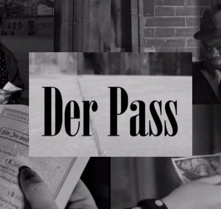 Screenshots aus dem Kurzfilm "Der Pass", der im Stil Film Noir gemacht ist. Der Film ist komplett ohne Sprache in Schwarzweiß.